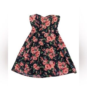 Eclipse Black & Pink Floral Dress – Size M